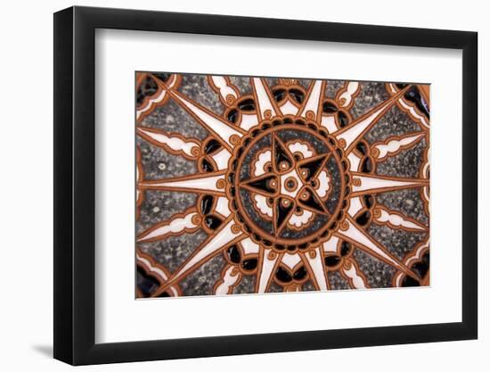 Hand-Painted Ceramic Dish, Traditional Craft, Rhodes, Greece-Kymri Wilt-Framed Photographic Print