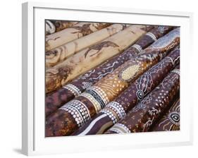 Hand Painted Didgeridoos, Aboriginal Musical Instrument, Australia-D H Webster-Framed Photographic Print