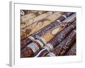 Hand Painted Didgeridoos, Aboriginal Musical Instrument, Australia-D H Webster-Framed Photographic Print