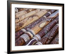 Hand Painted Didgeridoos, Aboriginal Musical Instrument, Australia-D H Webster-Framed Photographic Print