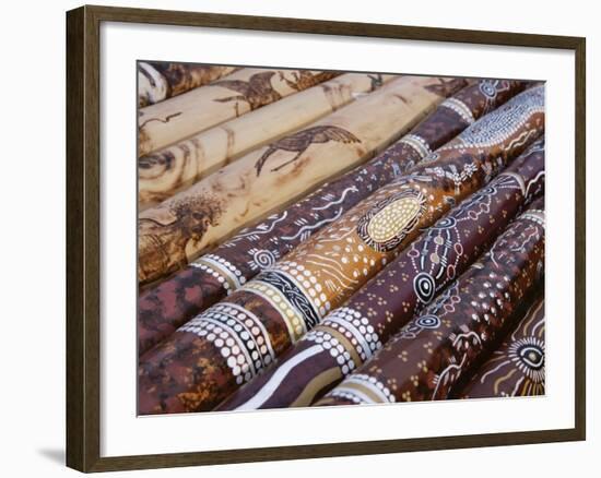 Hand Painted Didgeridoos, Aboriginal Musical Instrument, Australia-D H Webster-Framed Photographic Print