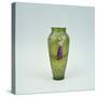 Hand-painted glass vase showing lady golfer, 10 1/2 inches high, c1905-Unknown-Stretched Canvas