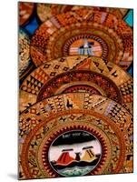 Hand Painted Souvenir Plates, Pisac Market, Peru-Cindy Miller Hopkins-Mounted Photographic Print