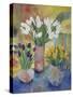 Hand Painted Vases-Lorraine Platt-Stretched Canvas