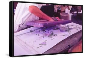 Hand-Printing of Wallpaper (Sandersons, London), 20th century-Sandersons-Framed Stretched Canvas