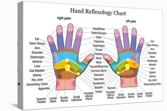 Hand Reflexology Chart Description-Peter Hermes Furian-Stretched Canvas