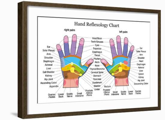Hand Reflexology Chart Description-Peter Hermes Furian-Framed Art Print