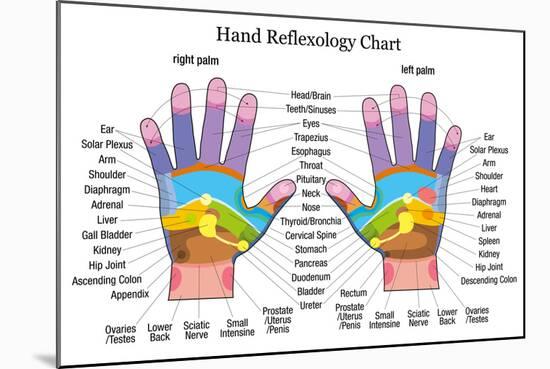 Hand Reflexology Chart Description-Peter Hermes Furian-Mounted Art Print