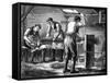 Hand-Scutchers at Work, C1880-null-Framed Stretched Canvas