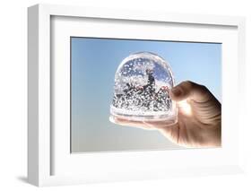 Hand, Snow-Ball, Picture, Motorcyclists, Shakes-Fact-Framed Photographic Print