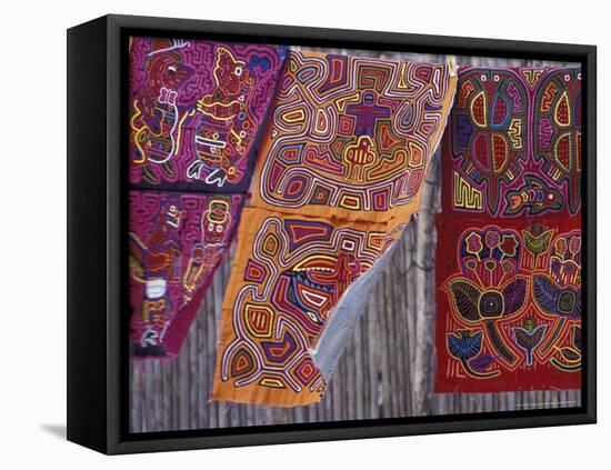 Hand-Stitched Molas, Kuna Indian, San Blas Islands, Panama-Cindy Miller Hopkins-Framed Stretched Canvas