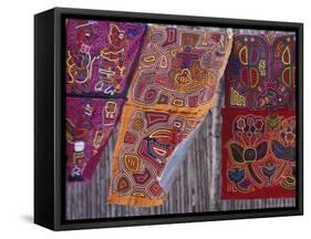 Hand-Stitched Molas, Kuna Indian, San Blas Islands, Panama-Cindy Miller Hopkins-Framed Stretched Canvas