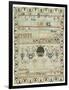 Hand-Stitched Sampler of needlework on Linen, Signed Margaret Crawford, February 15, 1795-null-Framed Giclee Print