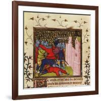 Hand-To-Hand Fighting with Swords in Defence of a Castle, 14th Century-null-Framed Giclee Print