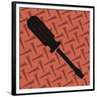 Hand Tools - Flathead Screwdriver and Screws-BG^Studio-Framed Art Print