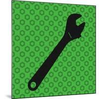 Hand Tools - Wrench and Hex Nut-BG^Studio-Mounted Art Print