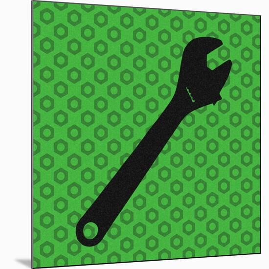 Hand Tools - Wrench and Hex Nut-BG^Studio-Mounted Art Print