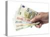 Hand with Euro Bills from 5 to 100-foodbytes-Stretched Canvas