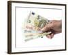 Hand with Euro Bills from 5 to 100-foodbytes-Framed Photographic Print