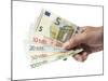 Hand with Euro Bills from 5 to 100-foodbytes-Mounted Photographic Print