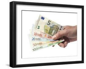 Hand with Euro Bills from 5 to 100-foodbytes-Framed Photographic Print