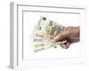 Hand with Euro Bills from 5 to 100-foodbytes-Framed Photographic Print