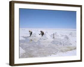 Hand-Working in Colchani Salt Pans, Salar De Uyuni, Salt Flat, Southwest Highlands, Bolivia-Tony Waltham-Framed Photographic Print