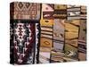 Hand woven blankets made by Native Americans for sale in Old Town Albuquerque, NM.-Jerry Ginsberg-Stretched Canvas