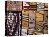 Hand woven blankets made by Native Americans for sale in Old Town Albuquerque, NM.-Jerry Ginsberg-Stretched Canvas