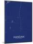 Handan, China Blue Map-null-Mounted Poster