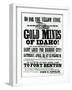 Handbill Advertising Steamer Voyages to the Gold Mines of Idaho, 1865-null-Framed Giclee Print