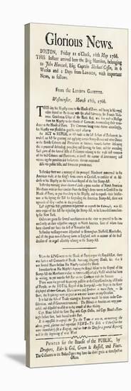 Handbill Announcing Repeal of the Stamp Act, 1766-null-Stretched Canvas