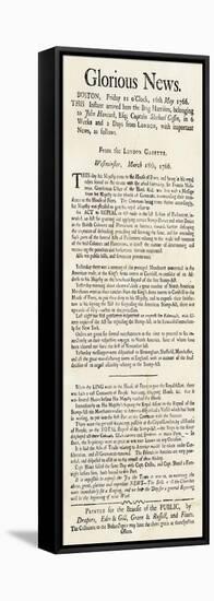 Handbill Announcing Repeal of the Stamp Act, 1766-null-Framed Stretched Canvas