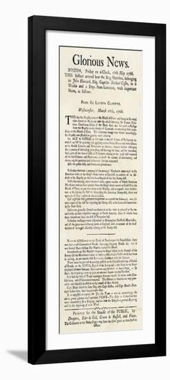 Handbill Announcing Repeal of the Stamp Act, 1766-null-Framed Giclee Print