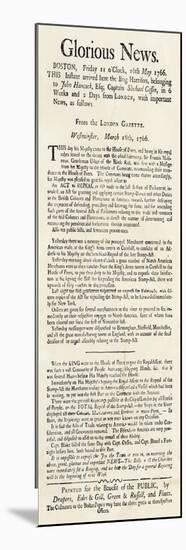 Handbill Announcing Repeal of the Stamp Act, 1766-null-Mounted Giclee Print