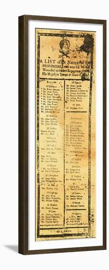 Handbill: Casualties, 1775-null-Framed Premium Giclee Print