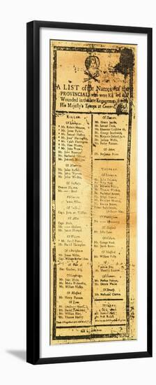 Handbill: Casualties, 1775-null-Framed Premium Giclee Print