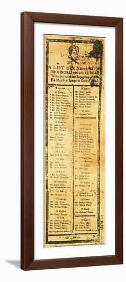 Handbill: Casualties, 1775-null-Framed Premium Giclee Print