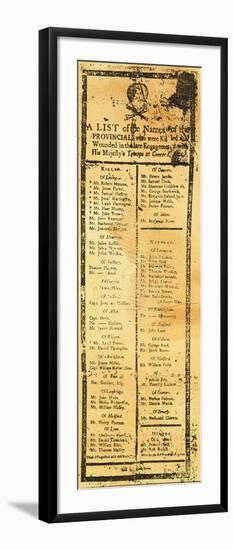 Handbill: Casualties, 1775-null-Framed Giclee Print