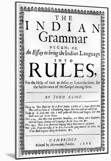 Handbill (Indian Grammar by John Eliot) Art Poster Print-null-Mounted Poster