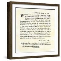 Handbill Warning Boston Patriots against Buying Tea, December 2, 1773-null-Framed Giclee Print