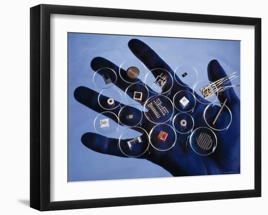 Handful of Microelectronic Parts-Fritz Goro-Framed Photographic Print