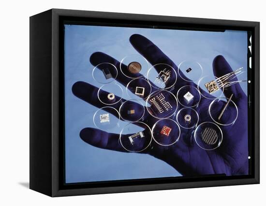 Handful of Microelectronic Parts-Fritz Goro-Framed Stretched Canvas