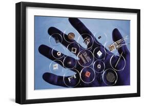 Handful of Microelectronic Parts-Fritz Goro-Framed Giclee Print