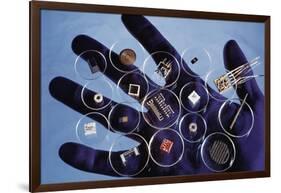 Handful of Microelectronic Parts-Fritz Goro-Framed Giclee Print