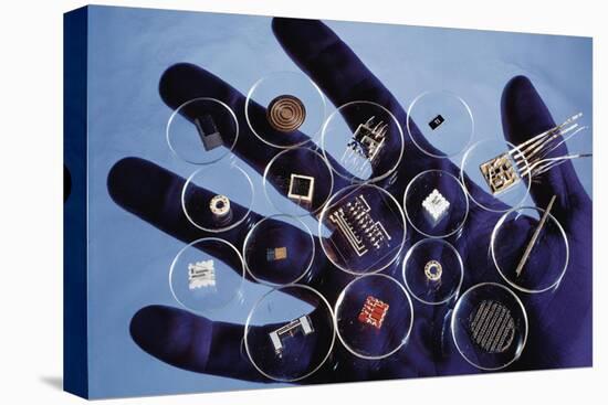Handful of Microelectronic Parts-Fritz Goro-Stretched Canvas