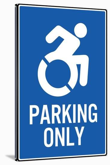 Handicapped Parking Only New Symbol Plastic Sign-null-Stretched Canvas