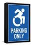 Handicapped Parking Only New Symbol Plastic Sign-null-Framed Stretched Canvas
