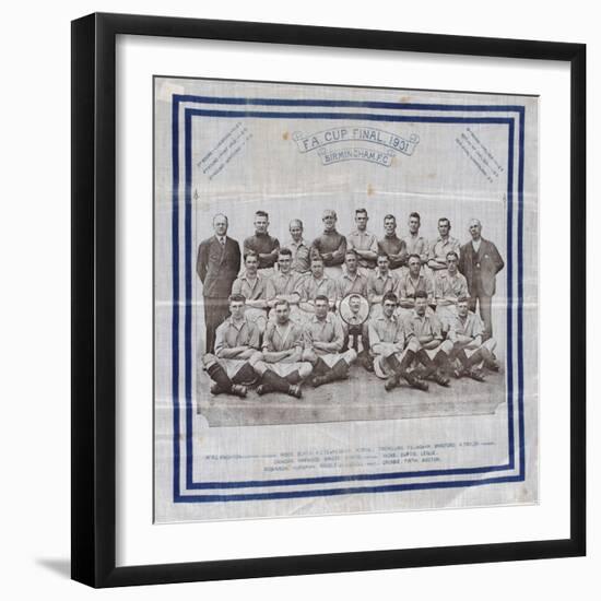 Handkerchief to Commemorate Birmingham City Reaching the Fa Cup Final in 1931-null-Framed Giclee Print