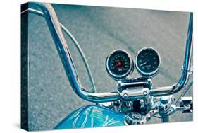 Handlebars and Gauges on Harley Davidson-null-Stretched Canvas